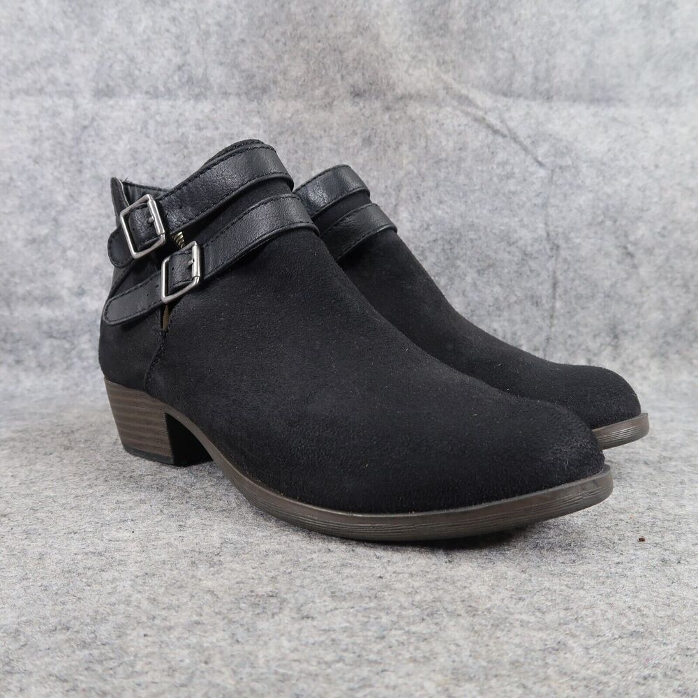 Curfew Shoes Womens 7.5 Booties Fashion Classic Block Heel Double Buckle Straps